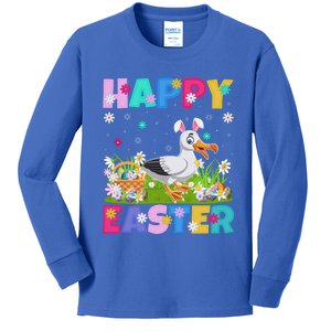 Seagull Bird Lover Happy Easter Bunny Seagull Easter Sunday Gift Kids Long Sleeve Shirt