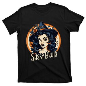 Sassy Bruja Latina Mexican Halloween Witch Women T-Shirt