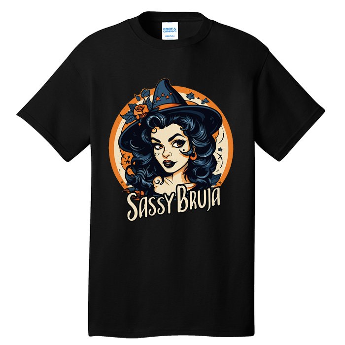 Sassy Bruja Latina Mexican Halloween Witch Women Tall T-Shirt