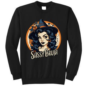 Sassy Bruja Latina Mexican Halloween Witch Women Tall Sweatshirt