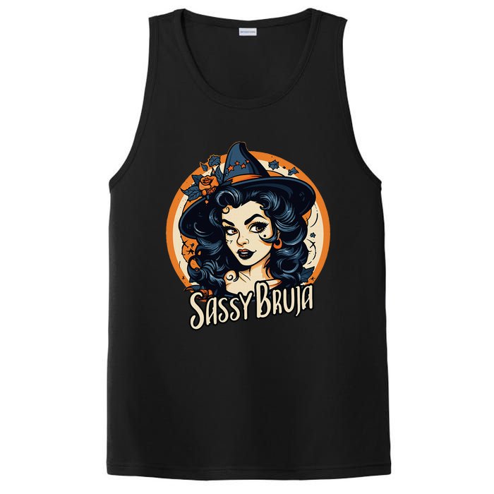 Sassy Bruja Latina Mexican Halloween Witch Women PosiCharge Competitor Tank