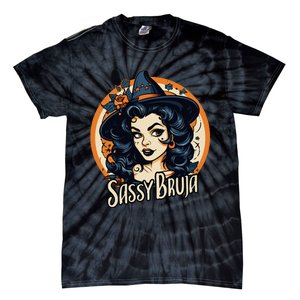 Sassy Bruja Latina Mexican Halloween Witch Women Tie-Dye T-Shirt