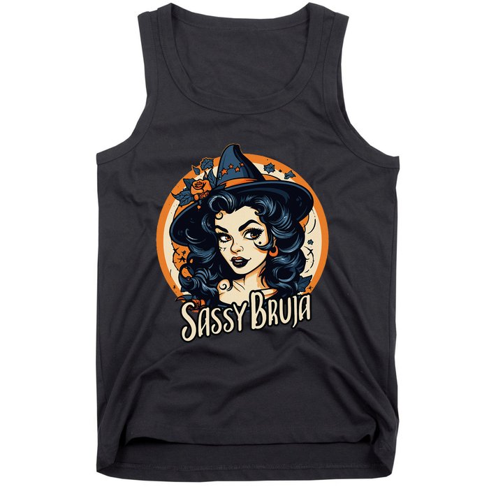 Sassy Bruja Latina Mexican Halloween Witch Women Tank Top