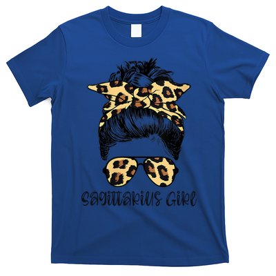 Sagittarius Birthday Leopard Bandana Glasses Zodiac Gift T-Shirt