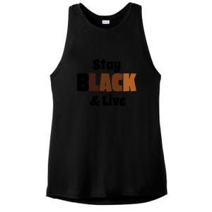 Stay Black & Live For Black History Month Juneteenth Gift African Pride Ladies PosiCharge Tri-Blend Wicking Tank