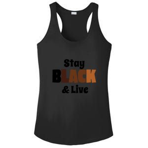 Stay Black & Live For Black History Month Juneteenth Gift African Pride Ladies PosiCharge Competitor Racerback Tank