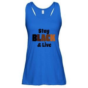 Stay Black & Live For Black History Month Juneteenth Gift African Pride Ladies Essential Flowy Tank