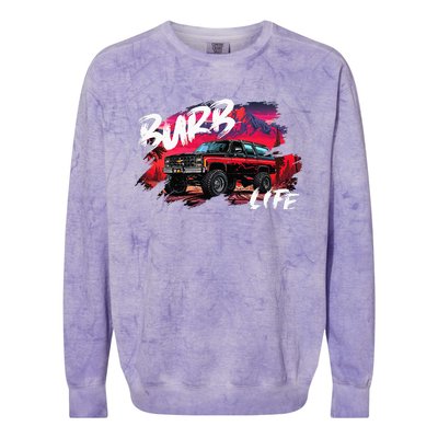 Squarebody Burb Life Truck Squarebody Suburban Colorblast Crewneck Sweatshirt