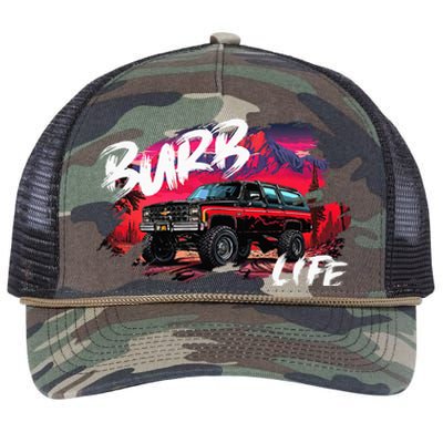 Squarebody Burb Life Truck Squarebody Suburban Retro Rope Trucker Hat Cap