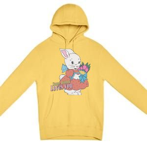 Some Bunny Loves You Rabbit Lover Floral Bunny Cute Easter Day Premium Pullover Hoodie