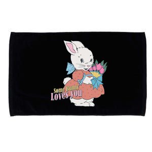 Some Bunny Loves You Rabbit Lover Floral Bunny Cute Easter Day Microfiber Hand Towel