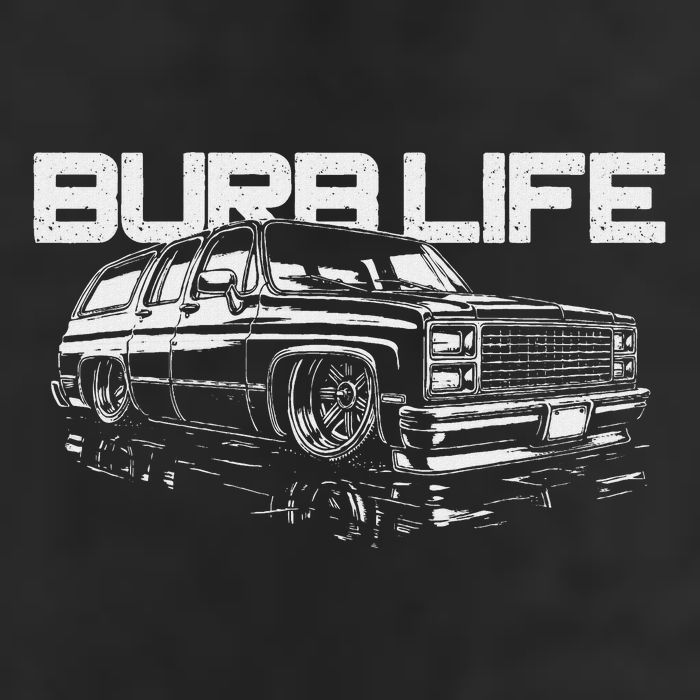 Squarebody Burb Life Truck Squarebody Suburban 7 Panel Mesh Trucker Snapback Hat