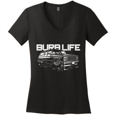 Squarebody Burb Life Truck Squarebody Suburban Women's V-Neck T-Shirt