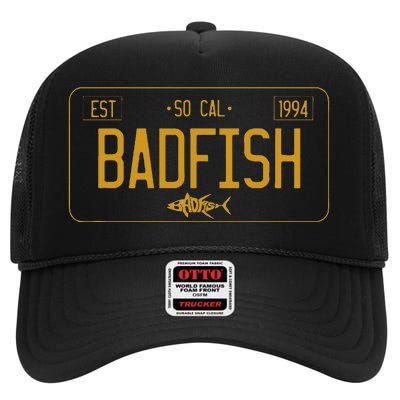 Socal Badfish License Plate High Crown Mesh Back Trucker Hat