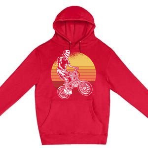 Skeleton Biking Lazy Halloween Costume Retro Bicycle Cute Gift Premium Pullover Hoodie