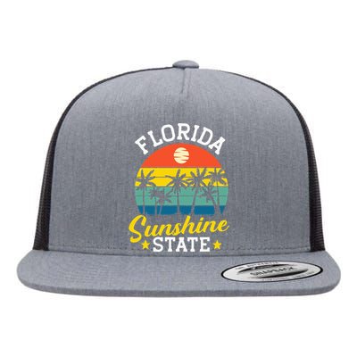 Summer Beach Lover Florida Sunshine State Flat Bill Trucker Hat