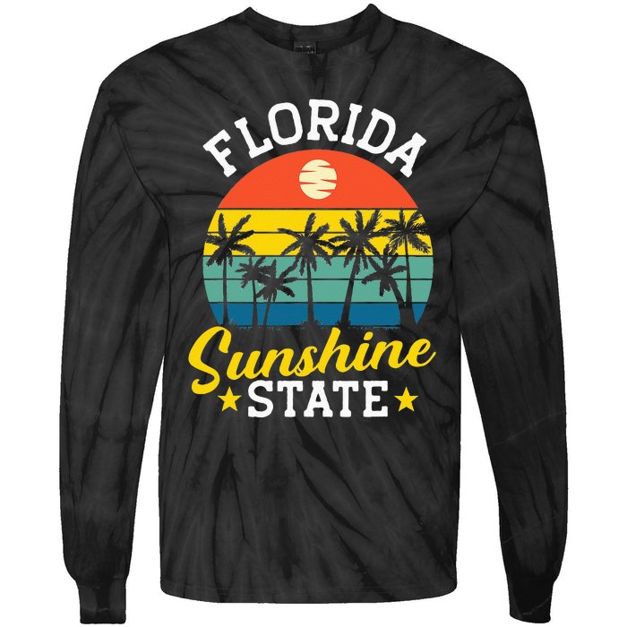 Summer Beach Lover Florida Sunshine State Tie-Dye Long Sleeve Shirt