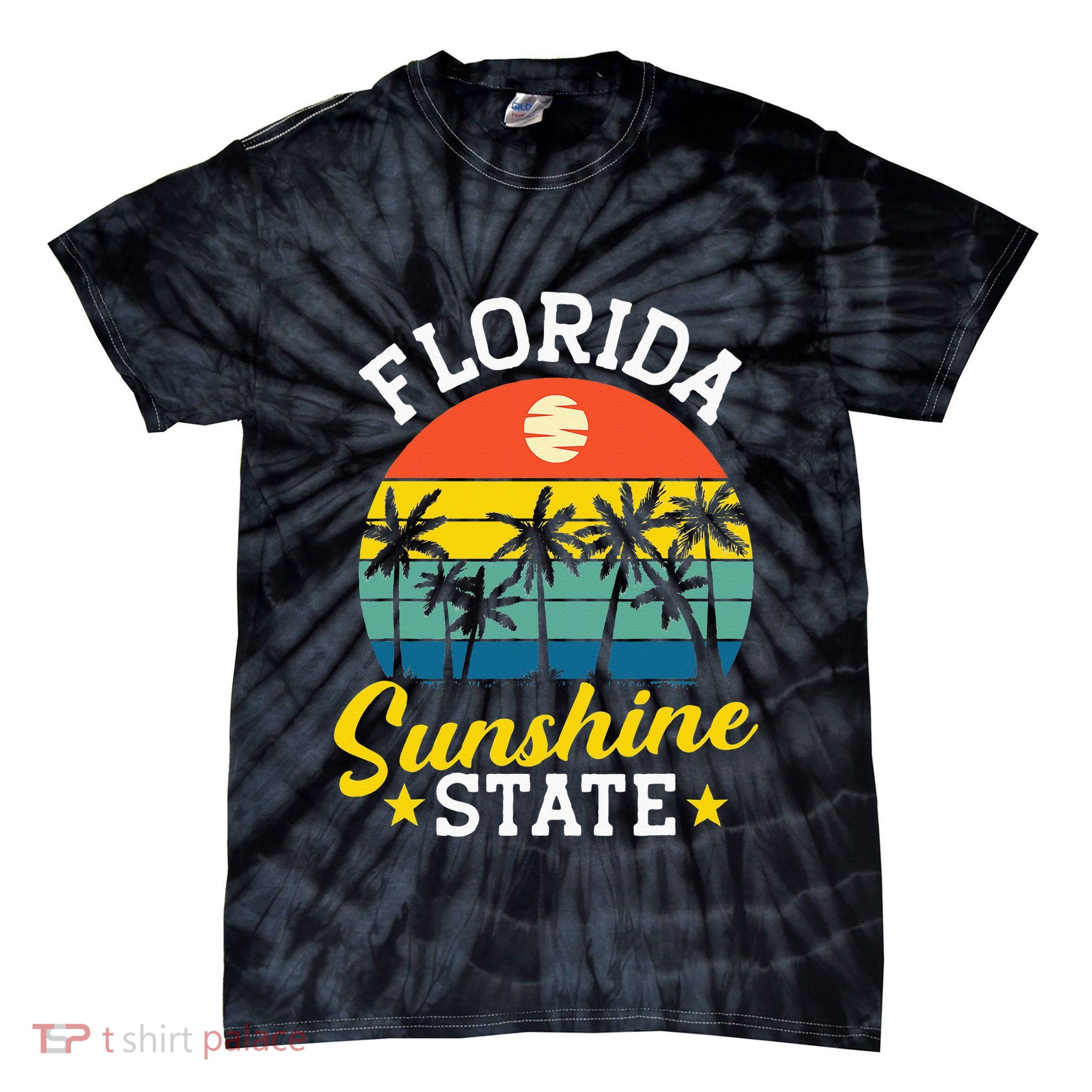 Summer Beach Lover Florida Sunshine State Tie-Dye T-Shirt