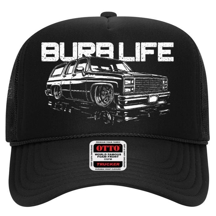 Squarebody Burb Life Truck Squarebody Suburban High Crown Mesh Back Trucker Hat