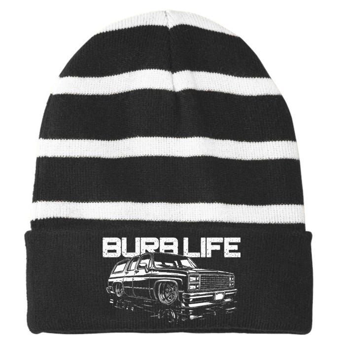 Squarebody Burb Life Truck Squarebody Suburban Striped Beanie with Solid Band