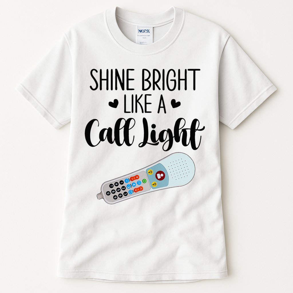 Shines Bright Like Call Light Funny Nurse Aide ER ICU Nurse Tall T-Shirt