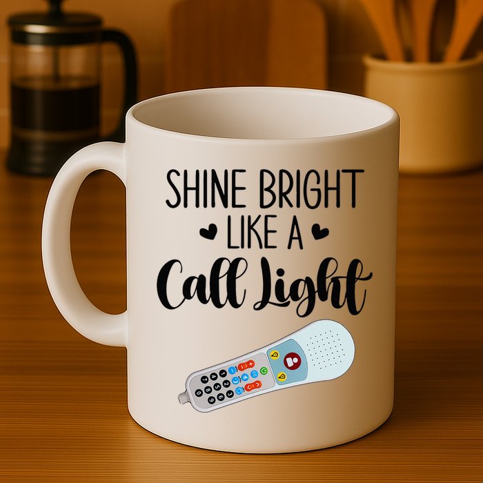 Shines Bright Like Call Light Funny Nurse Aide ER ICU Nurse Mug