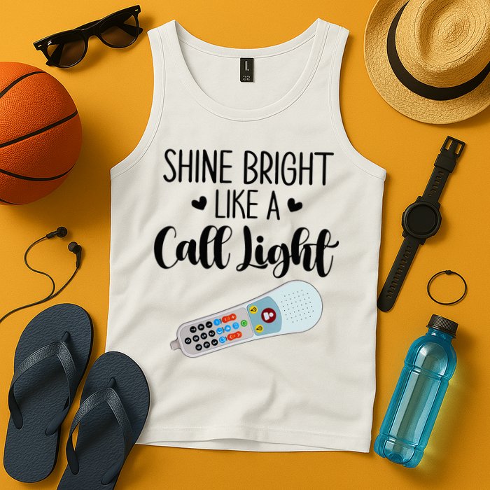 Shines Bright Like Call Light Funny Nurse Aide ER ICU Nurse Tank Top
