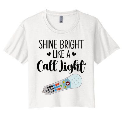 Shines Bright Like Call Light Funny Nurse Aide ER ICU Nurse Crop Top