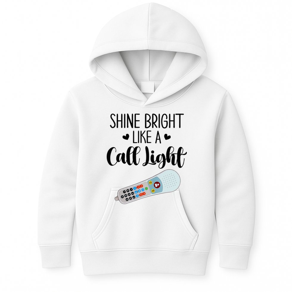 Shines Bright Like Call Light Funny Nurse Aide ER ICU Nurse Kids Hoodie