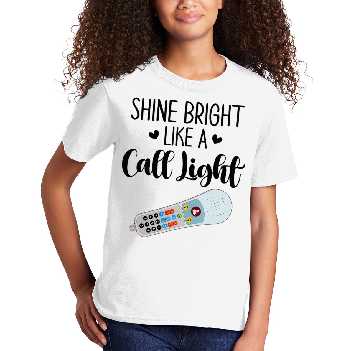 Shines Bright Like Call Light Funny Nurse Aide ER ICU Nurse Kids T-Shirt
