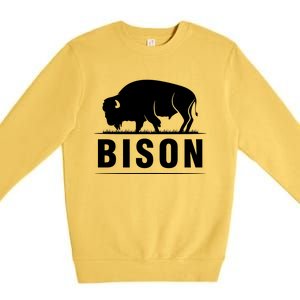 Simple Bison Logo Premium Crewneck Sweatshirt