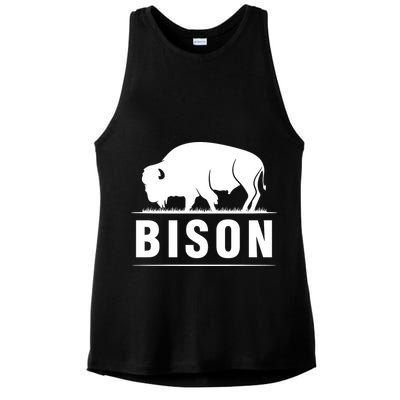 Simple Bison Logo Ladies PosiCharge Tri-Blend Wicking Tank