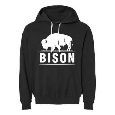 Simple Bison Logo Garment-Dyed Fleece Hoodie
