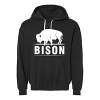 Simple Bison Logo Garment-Dyed Fleece Hoodie