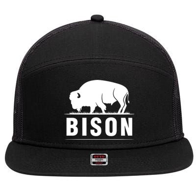 Simple Bison Logo 7 Panel Mesh Trucker Snapback Hat