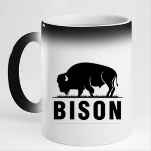 Simple Bison Logo 11oz Black Color Changing Mug