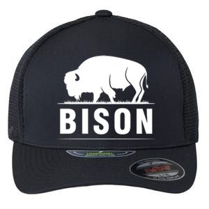 Simple Bison Logo Flexfit Unipanel Trucker Cap