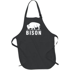 Simple Bison Logo Full-Length Apron With Pockets