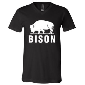 Simple Bison Logo V-Neck T-Shirt