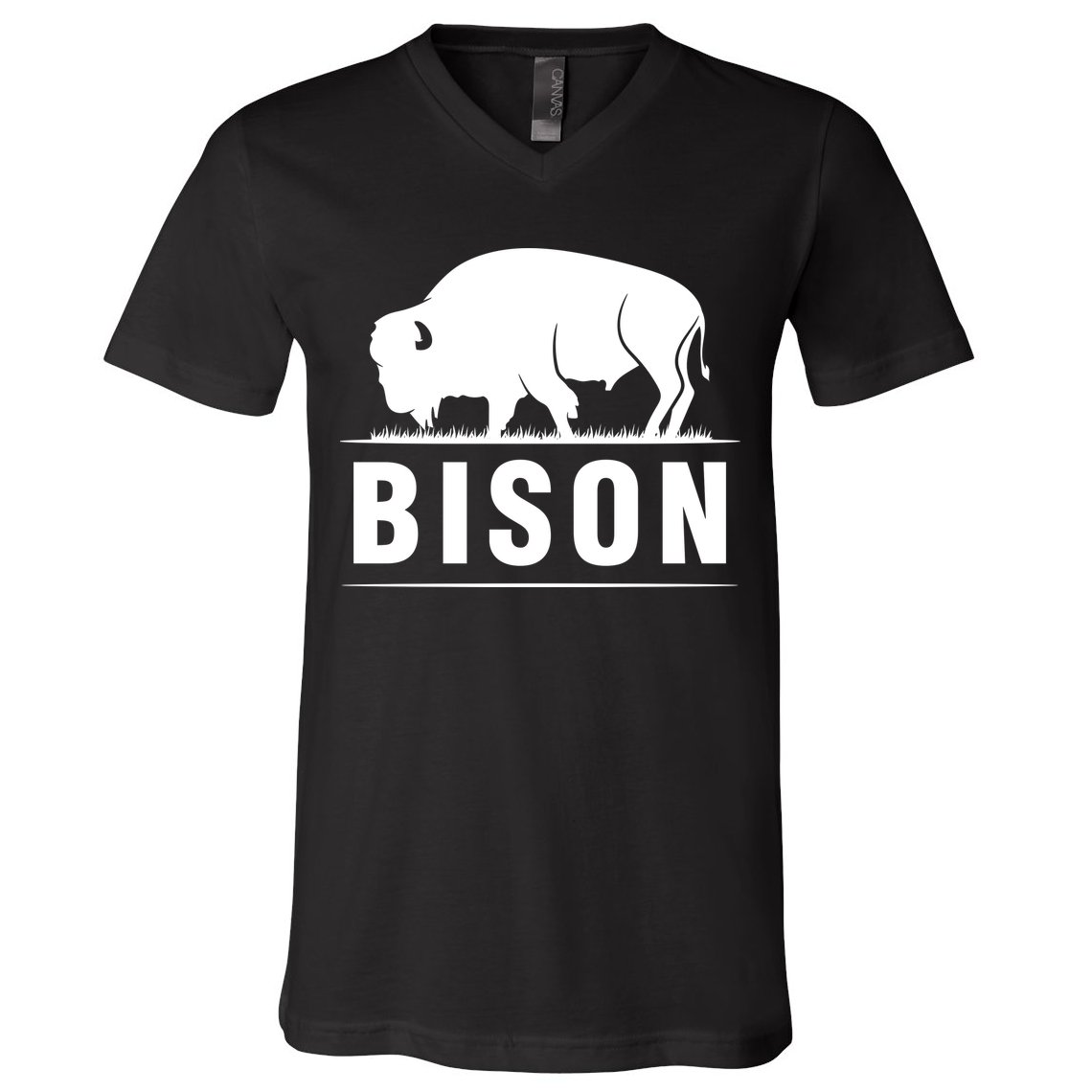 Simple Bison Logo V-Neck T-Shirt