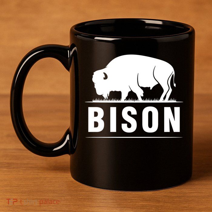 Simple Bison Logo 11oz C Handle Ceramic Mug