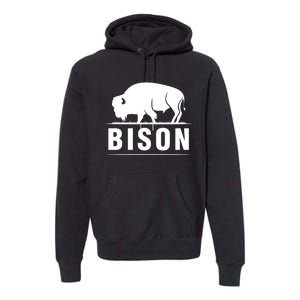 Simple Bison Logo Premium Hoodie