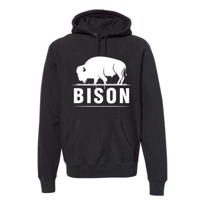 Simple Bison Logo Premium Hoodie