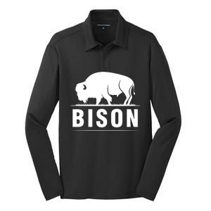 Simple Bison Logo Silk Touch Performance Long Sleeve Polo