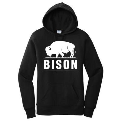 Simple Bison Logo Women's Pullover Hoodie