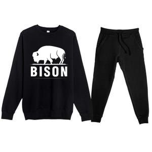 Simple Bison Logo Premium Crewneck Sweatsuit Set