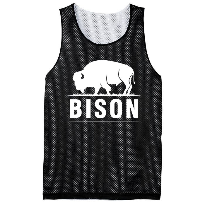 Simple Bison Logo Mesh Reversible Basketball Jersey Tank