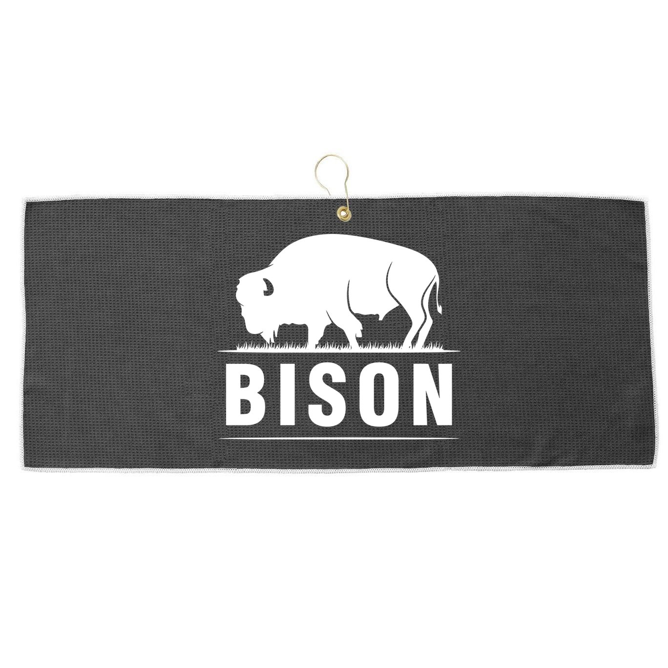 Simple Bison Logo Large Microfiber Waffle Golf Towel