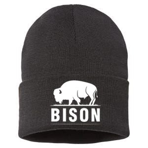 Simple Bison Logo Sustainable Knit Beanie