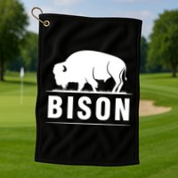 Simple Bison Logo Golf Towel
